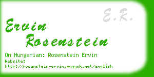 ervin rosenstein business card